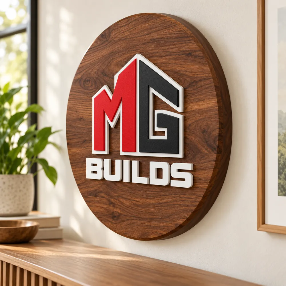 Hybrid Round Wood Logo Plaque, photo 3